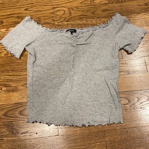 Grey Off the Shoulder Top